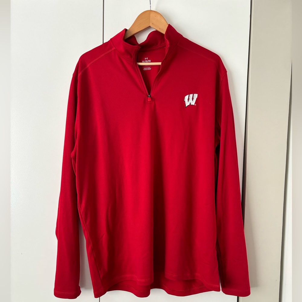 Mens Red Under Armour long sleeve quarter zip